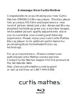 Preview for 2 page of Curtis Mathes CMMBX130 Operating Manual