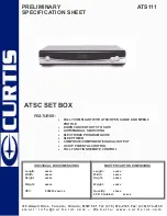 Предварительный просмотр 1 страницы Curtis ATSC ATS111 Specification Sheet