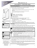 Предварительный просмотр 1 страницы Curtis CBHS Service Manual