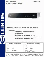 Curtis DVB350UK Preliminary Specification Sheet предпросмотр