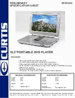 Curtis DVD1022 Preliminary Specification Sheet предпросмотр