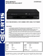 Предварительный просмотр 1 страницы Curtis DVD7802 Specification Sheet