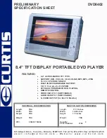 Предварительный просмотр 1 страницы Curtis DVD8402 Preliminary Specification Sheet