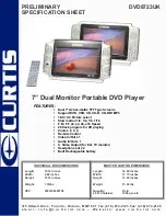 Curtis DVD8723UK Preliminary Specification Sheet preview