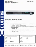 Curtis DVDR2100 Specification Sheet предпросмотр