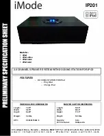 Preview for 1 page of Curtis iMode IP201 Specification Sheet