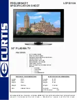 Curtis LCP5210A Specification Sheet предпросмотр