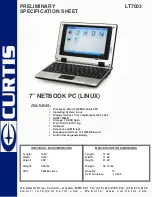 Preview for 1 page of Curtis LT7003 Specification Sheet