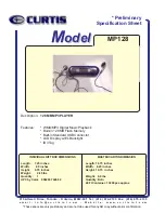 Curtis MP128 Specification Sheet предпросмотр