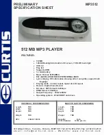 Предварительный просмотр 1 страницы Curtis MP3512 Specification Sheet