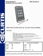 Предварительный просмотр 1 страницы Curtis MPK7836UKA Preliminary Specification Sheet