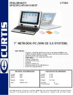 Предварительный просмотр 1 страницы Curtis NETBOOK PC LT7005 Specification Sheet