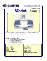 Предварительный просмотр 1 страницы Curtis RCD253 Specification Sheet