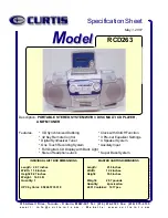 Curtis RCD263 Specification Sheet preview