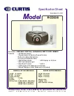 Curtis RCD338 Specification Sheet preview