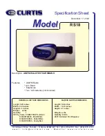 Preview for 1 page of Curtis RS18 Specification Sheet