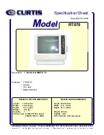 Preview for 1 page of Curtis RT070 Specification Sheet