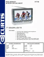 Curtis RT700 Specification Sheet preview