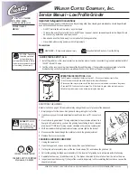 Preview for 1 page of Curtis SLG-10 Service Manual