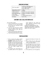 Preview for 3 page of Curtis SUNBEAM SMW5500 Owner'S Manual