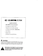 Preview for 2 page of Curtis TC950 Owner'S Manual