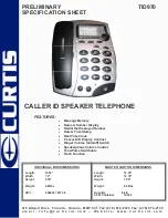 Curtis TID970 Specification Sheet preview