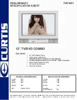 Preview for 1 page of Curtis TVD1401 Specification Sheet