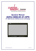 Preview for 1 page of Curtiss-Wright AVDU-5006-05-01-OPS Operator'S Manual