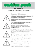 Preview for 8 page of Cushion Pack CP 333 NTi Operating Instructions Manual