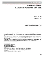 Preview for 3 page of Cushman 2012 Hauler 1200 Owner'S Manual