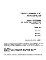 Preview for 3 page of Cushman BELLHOP 2 Owner'S Manual And Service Manual