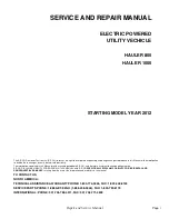 Preview for 3 page of Cushman HAULER 1000 2012 Technician'S Repair And Service Manual