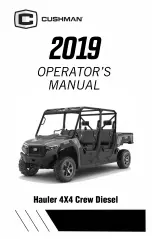 Cushman Hauler 4x4 Crew Diesel 2019 Operator'S Manual preview