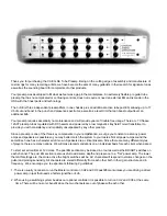 Предварительный просмотр 2 страницы Custom Audio Electronics 3+SE Tube Preamp Operating Manual