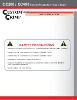 Preview for 2 page of Custom Crimp CC200 Operator'S Manual