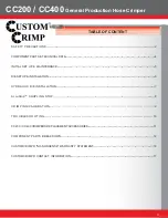 Preview for 3 page of Custom Crimp CC200 Operator'S Manual