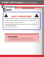 Предварительный просмотр 2 страницы Custom Crimp D160S-T420 Operator'S Manual