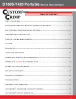 Предварительный просмотр 3 страницы Custom Crimp D160S-T420 Operator'S Manual