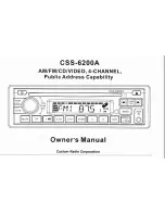 Предварительный просмотр 1 страницы Custom Radio CSS-6200A Owner'S Manual