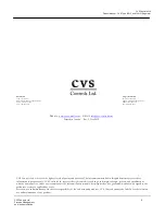 Предварительный просмотр 8 страницы CVS Controls Ltd. 1301F Product Manual