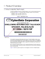 Предварительный просмотр 8 страницы CyberData RAL 9003 Operation Manual