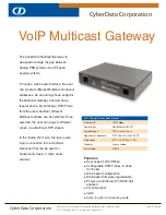 CyberData VoIP Multicast Gateway Specification Sheet preview