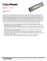 CyberPower 1010HT Specification Sheet preview