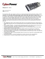 CyberPower 1085 Specification Sheet preview