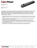 CyberPower 615 Specification Sheet preview