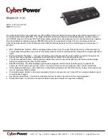 Предварительный просмотр 1 страницы CyberPower 649532008506 Specification Sheet