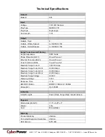 Предварительный просмотр 2 страницы CyberPower 649532008957 Specification Sheet