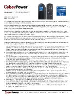 Предварительный просмотр 1 страницы CyberPower 649532012855 Specification Sheet