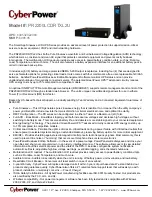 CyberPower 649532022069 Specification Sheet preview