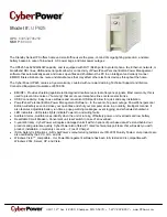 CyberPower 649532706259 Specification Sheet preview